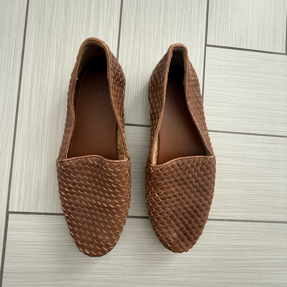 Nisolo Chestnut Woven Slip-On Loafers